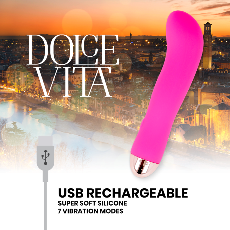 DOLCE VITA - OPLAADBARE VIBRATOR TWO ROZE 7 SNELHEDEN