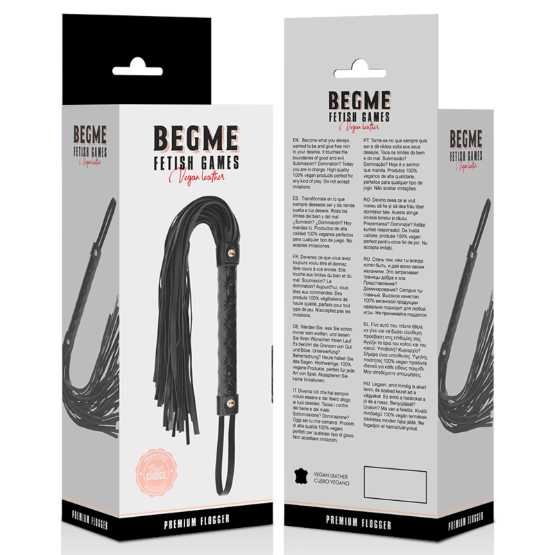 BEGME - BLACK EDITION veganleren zweepje