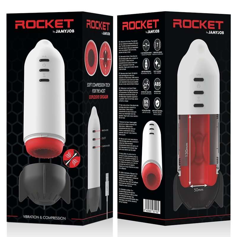 JAMYJOB - ROCKET MASTURBATOR MET ZACHTE COMPRESSIETECHNOLOGIE EN TRILLINGEN