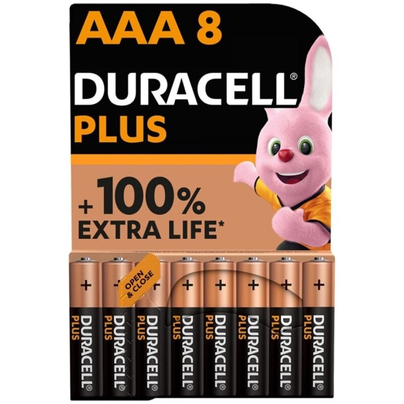 DURACELL - PLUS POWER 100 alkalinebatterij AAA LR03, 8 stuks