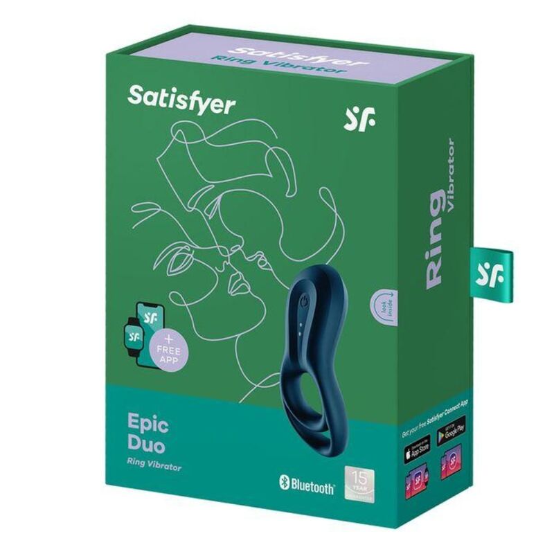 SATISFYER - EPIC DUO RING VIBRATOR APP BLAUW