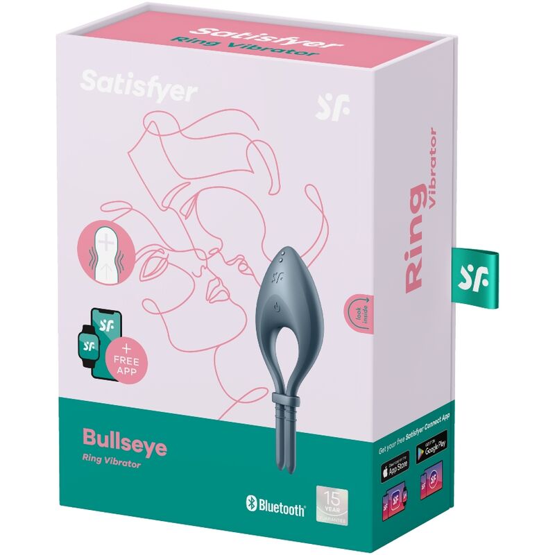 SATISFYER - BULLSEYE RINGVIBRATOR APP GRIJS