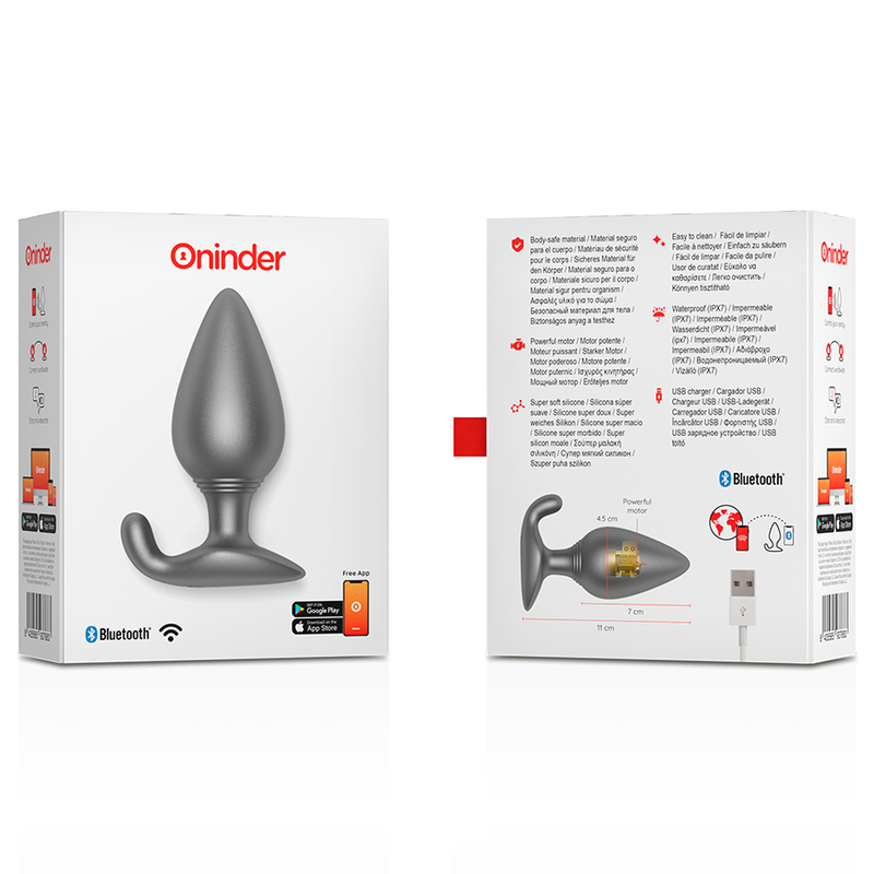 ONINDER - RIO VIBRERENDE ANALE PLUG ZWART - GRATIS APP