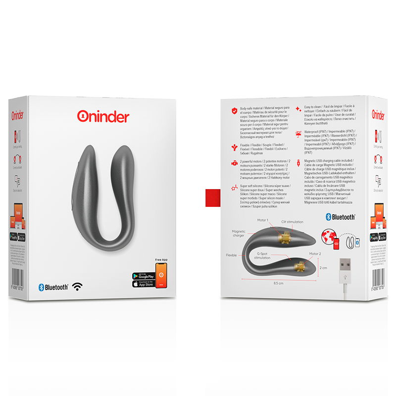 ONINDER - LISBOA ZWARTE G-PUNT- & CLITORISSTIMULATOR - GRATIS APP