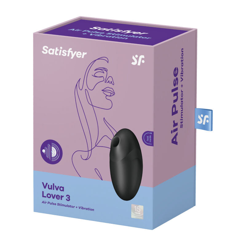 SATISFYER - VULVA LOVER 3 LUCHTDRUKSTIMULATOR & VIBRATOR ZWART