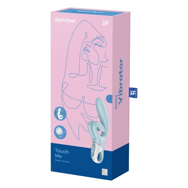 SATISFYER - TOUCH ME KONIJNTRILVIBRATIE BLAUW