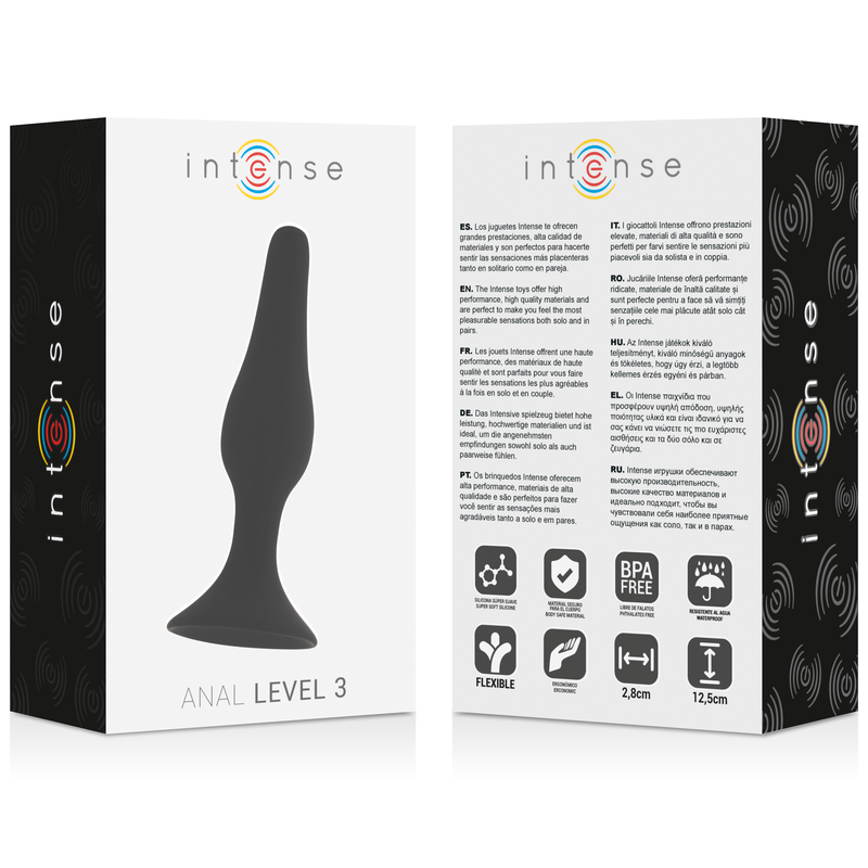 INTENSE - ANALE NIVEAU 3 12.5CM ZWART