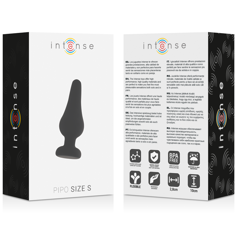 INTENSE - ANALE PLUG PIPO S ZWART SILICONEN 9.8 CM