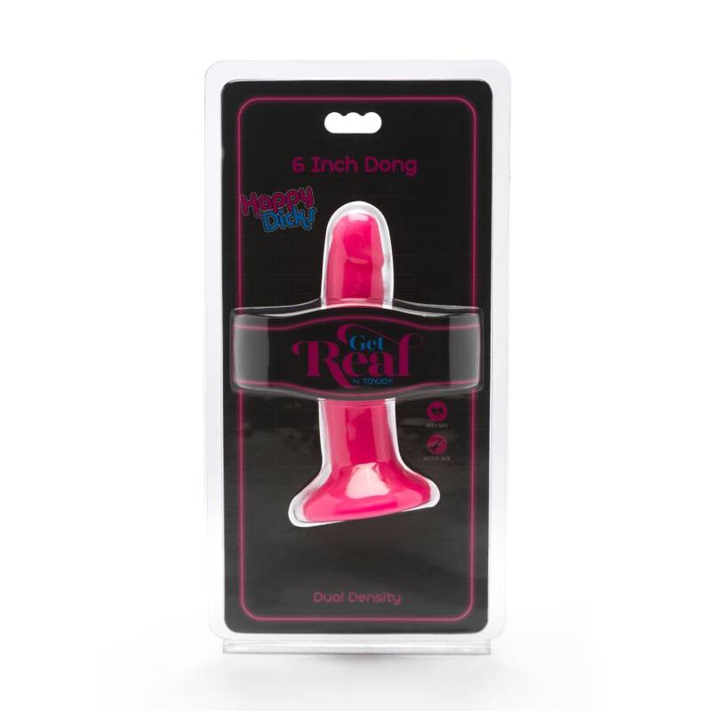 GET REAL - HAPPY DICKS DONG 12 CM ROZE