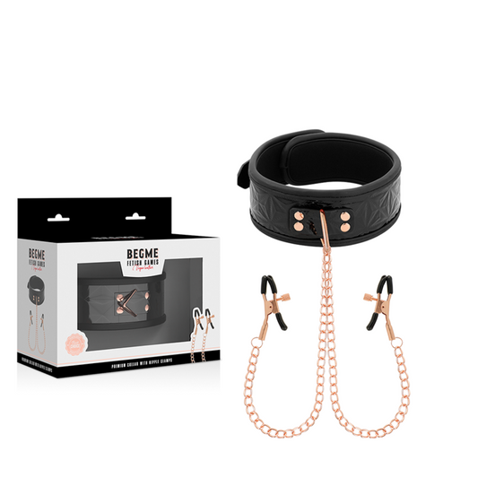 BEGME - BLACK EDITION-HALSBOEI MET TEPELKLEMMEN EN NEOPREENVOERING