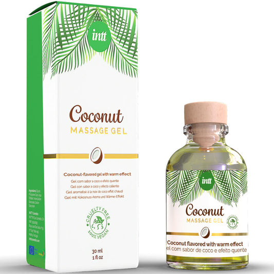 INTT - veganistische massagegel met kokossmaak en verwarmend effect