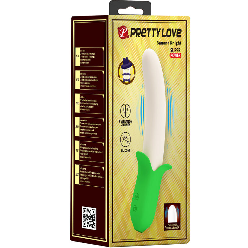PRETTY LOVE - BANANA KNIGHT SUPER POWER 7 siliconen vibrator met 7 vibraties