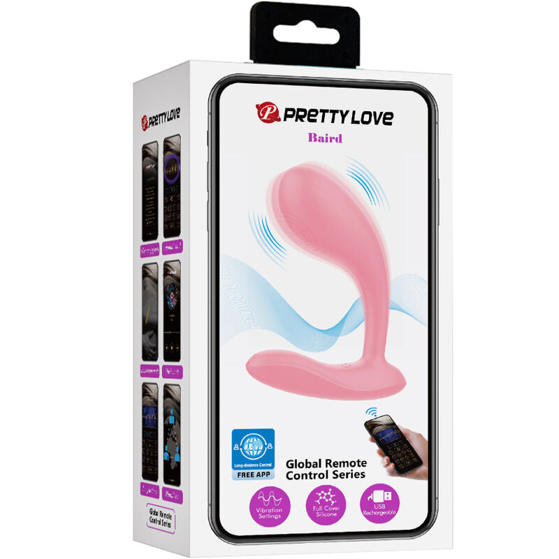 PRETTY LOVE - BAIRD G-SPOT 12 vibraties, oplaadbaar, roze, met app