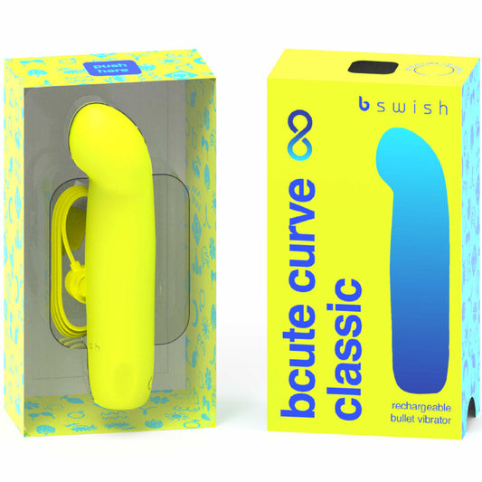 B SWISH - BCUTE CURVE INFINITE KLASSIEKE OPLAADBARE SILICONEN VIBRATOR GEEL