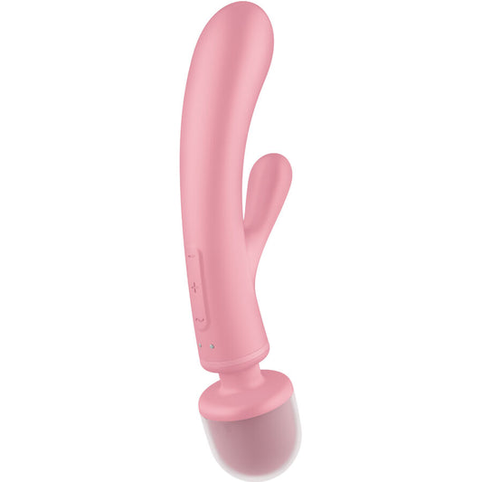 SATISFYER - TRIPLE LOVER RABBIT VIBRATOR MASSAGER ROZE