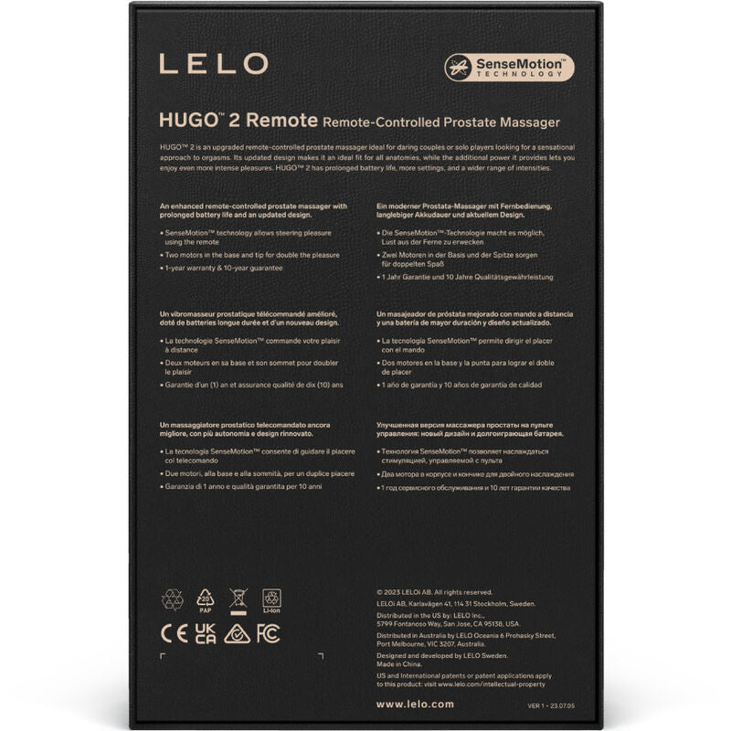 LELO - HUGO 2 PROSTATE prostaatmassager met afstandsbediening, zwart