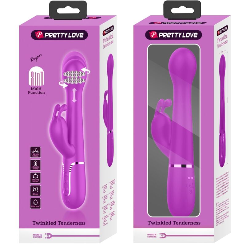 PRETTY LOVE - DEJON KONIJNENVIBRATOR 3-IN-1 MULTIFUNCTIONEEL VIOLET