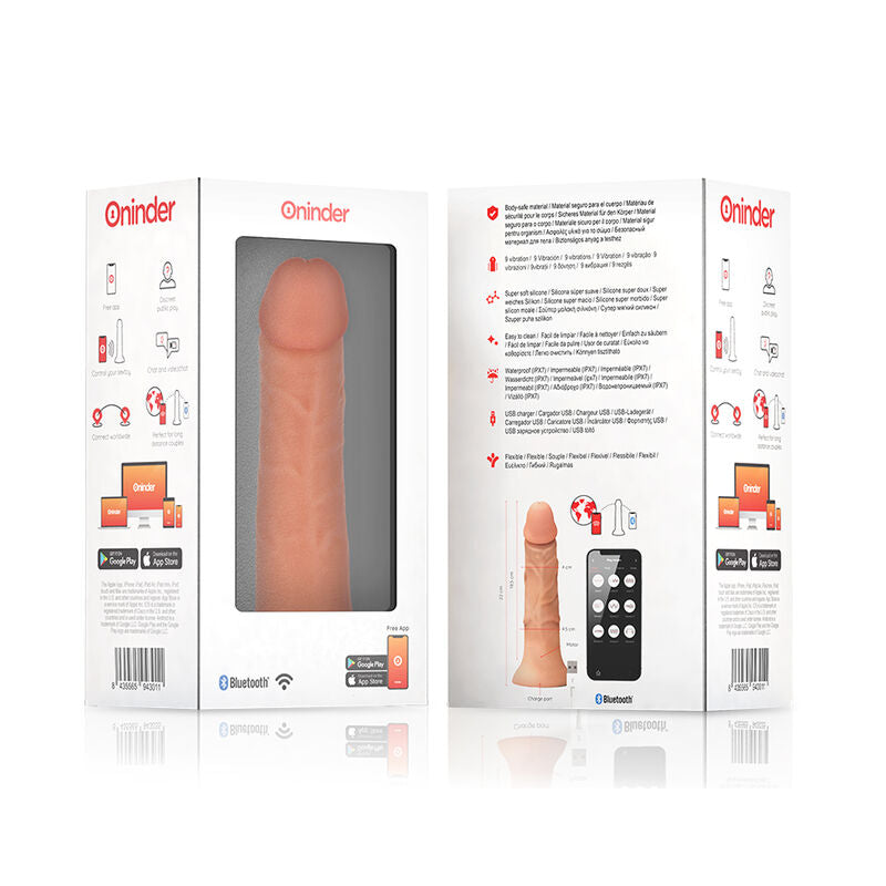 ONINDER - GROTE BOGOTÁ VIBRATOR DILDO 9 SNELHEDEN NATUURLIJK 22 CM -O- 4.5 CM - GRATIS APP