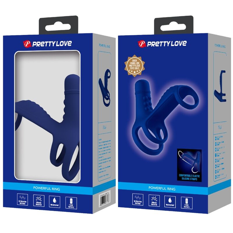 PRETTY LOVE - ELISH VIBRERENDE RING MET VERLENGSTUK BLAUW