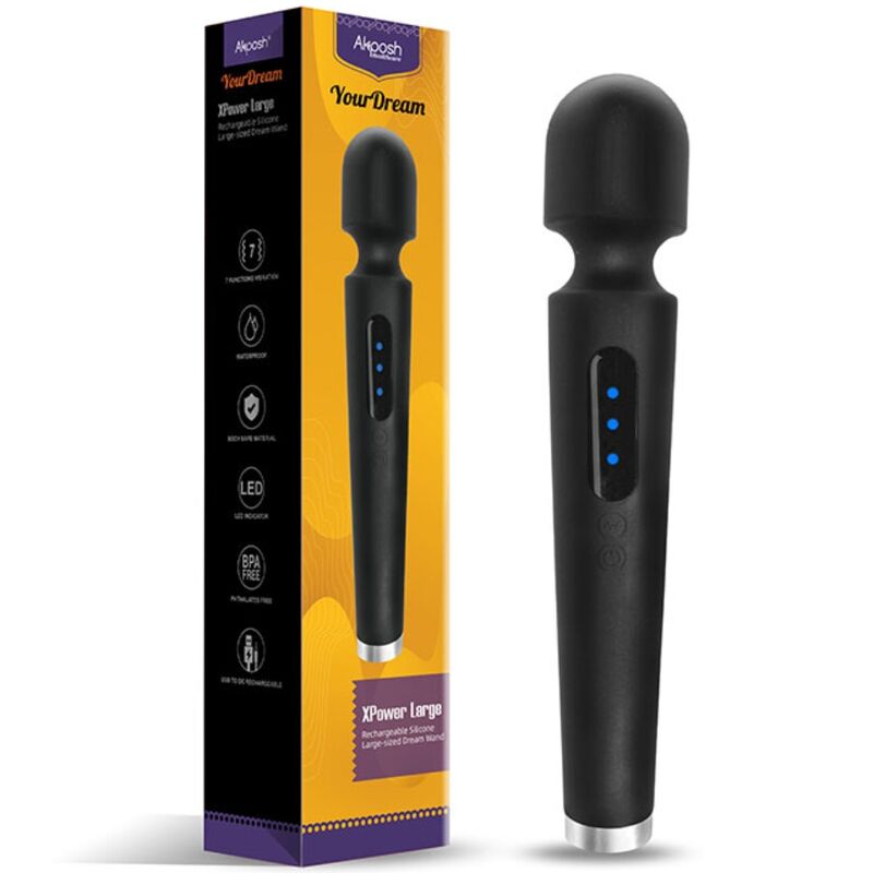 ARMONY - X POWER GROTE MASSAGER & VIBRATOR 7 TRILLINGEN ZWART