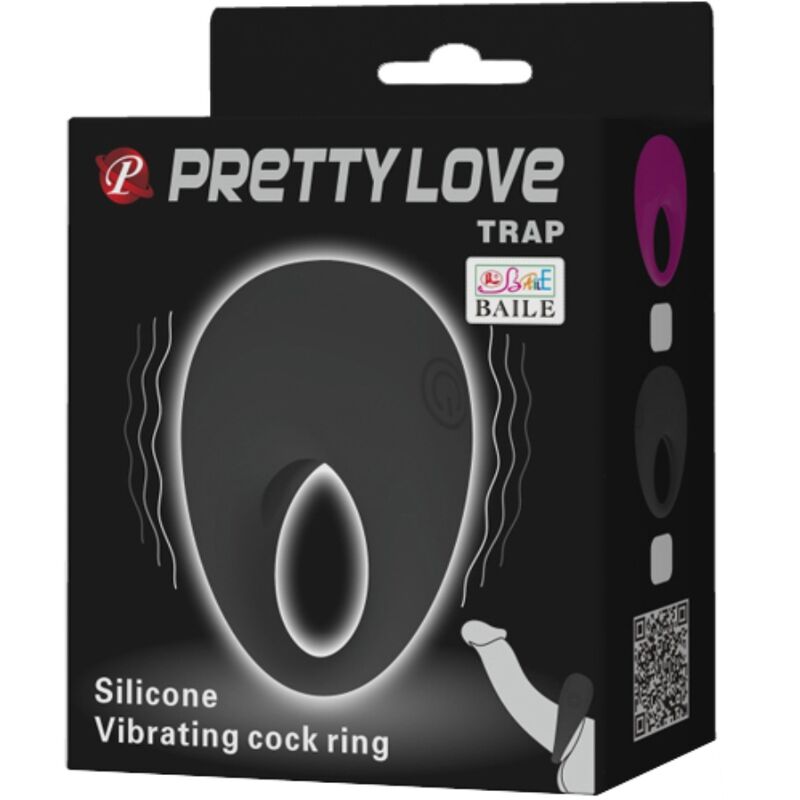 PRETTY LOVE - TRAP VIBRATORRING ZWART