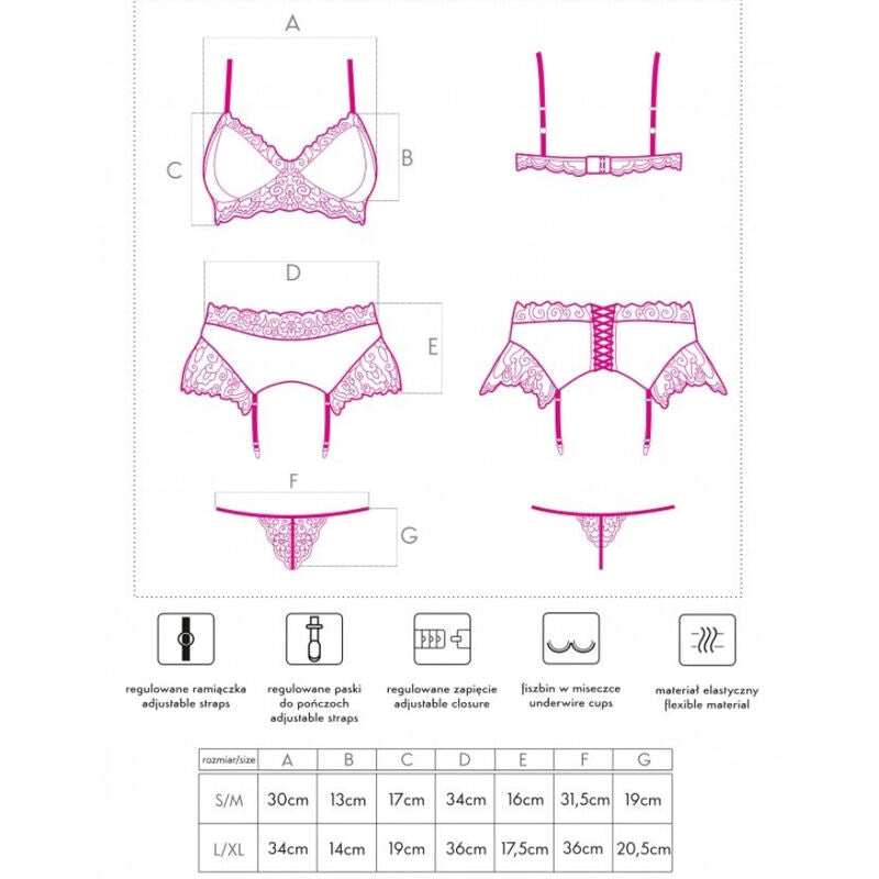 LIVCO CORSETTI FASHION - NAHIR LC 20214 BH + SLIPJE + JARRETELGORDEL L/XL