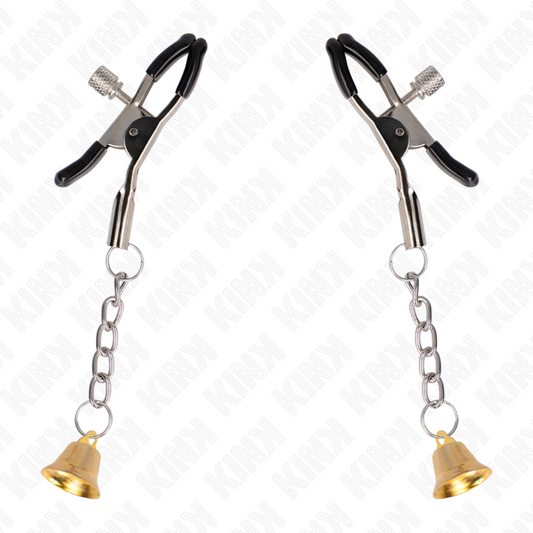 KINK - TEPELKLEMMEN MET GOUDEN BELHANGER 6 CM