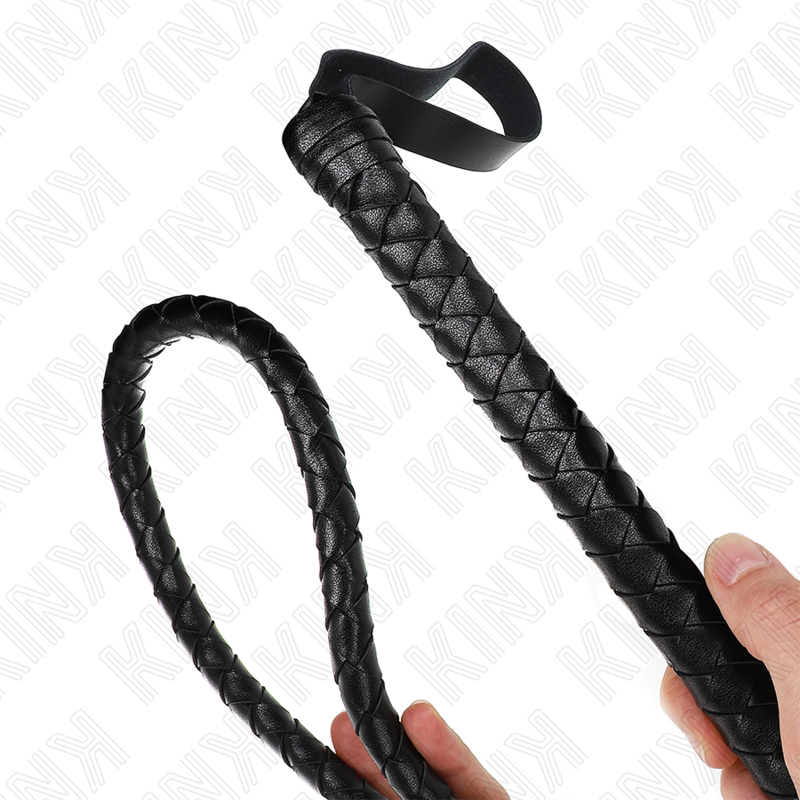 KINK - Lange zwarte slangenzweep 210 cm