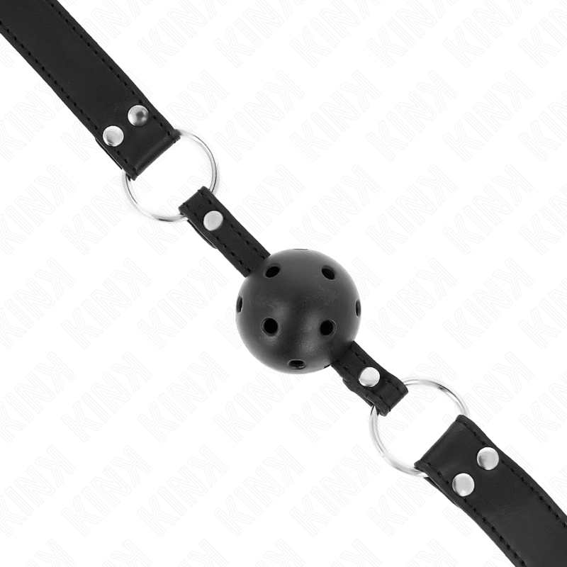 KINK - Ademend balgag van 4 CM met dubbele klinknagel, model 1, zwart, 62.5 x 2.5 CM, verstelbaar 42-58 CM