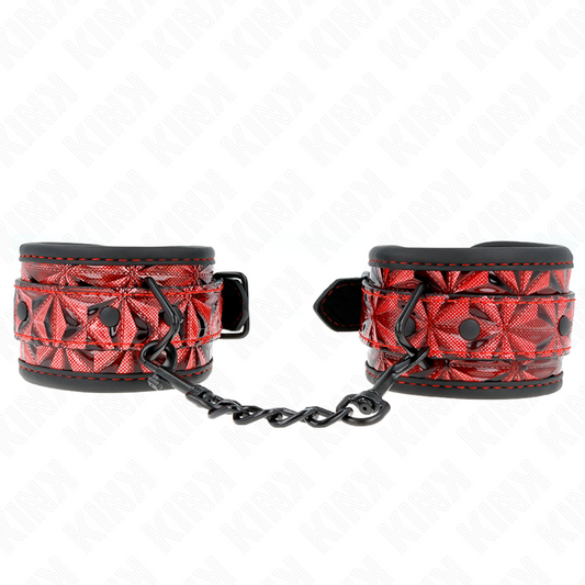 KINK - POLSBANDEN MET DIAMANTPATROON DONKERROOD VERSTELBAAR 17-26 CM X 5.5 CM