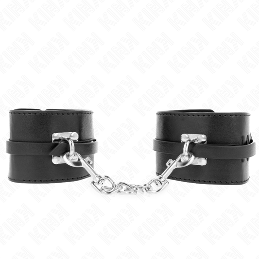 KINK - DELUXE VERGRENDELBARE POLSBANDEN ZWART VERSTELBAAR 14.5-21 CM X 6 CM