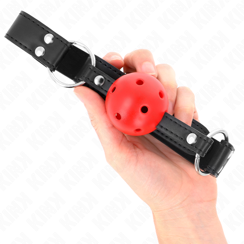 KINK - Ademend balgag van 4 CM met dubbele klinknagel, leer, 62.5 x 2.5 CM, verstelbaar 42-58 CM