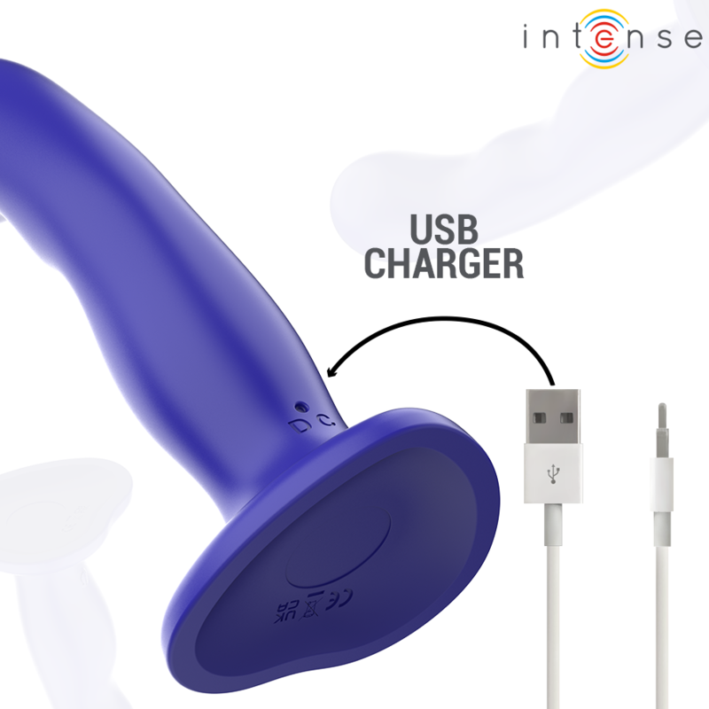INTENSE - SHORTY VIBRATOR MET ZUIGNAP BLAUW AFSTANDSBEDIENING