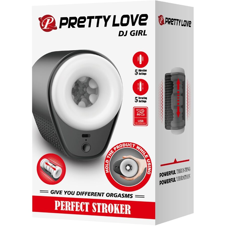 PRETTY LOVE - DJ GIRL MANNELIJKE MASTURBATOR MET TRILLING, 5 STANDEN, ZWART