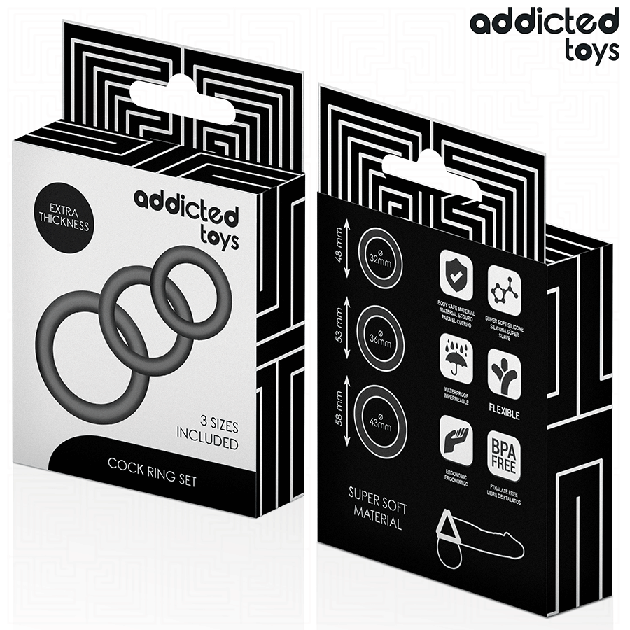 ADDICTED TOYS - SET SILICONEN RINGEN MODEL 1