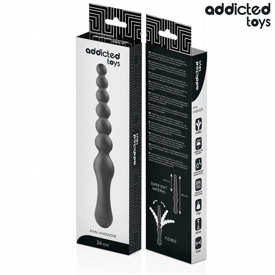 ADDICTED TOYS - DUBBELE ANALE MASSAGER VAN SILICONEN 24 CM