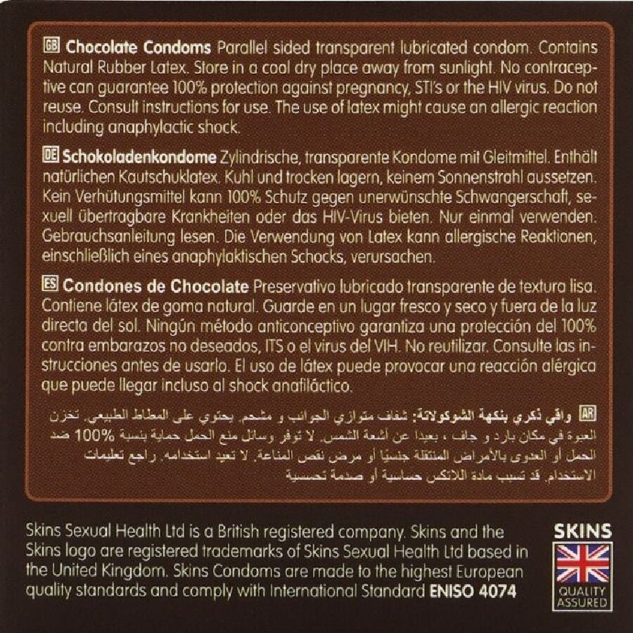 SKINS - CHOCOLADE PREMIUMCONDOOMS, PAK 4