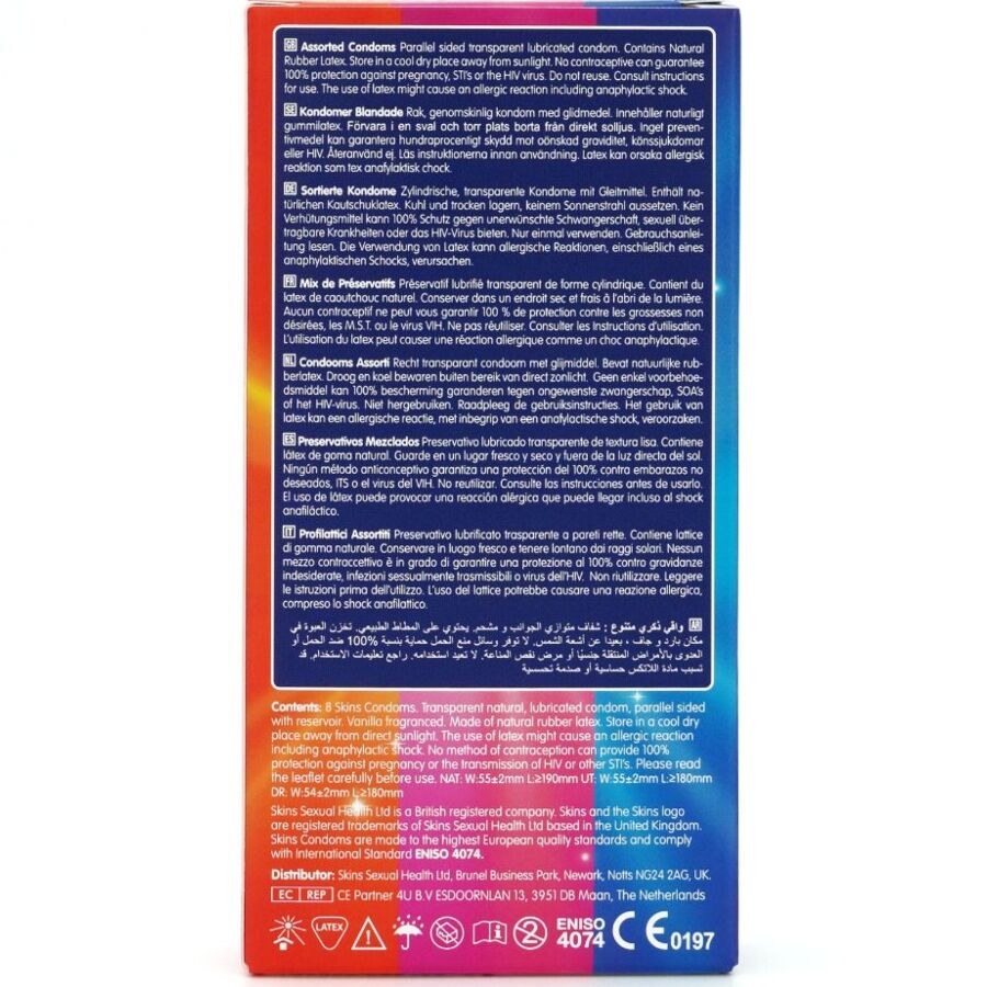 SKINS - ASSORTED premiumcondooms pak 8