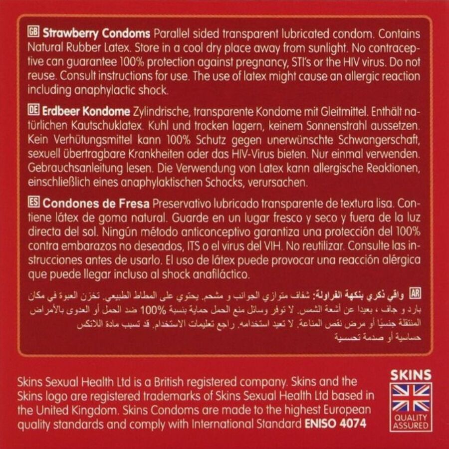 SKINS - STRAWBERRY premiumcondooms pak 4