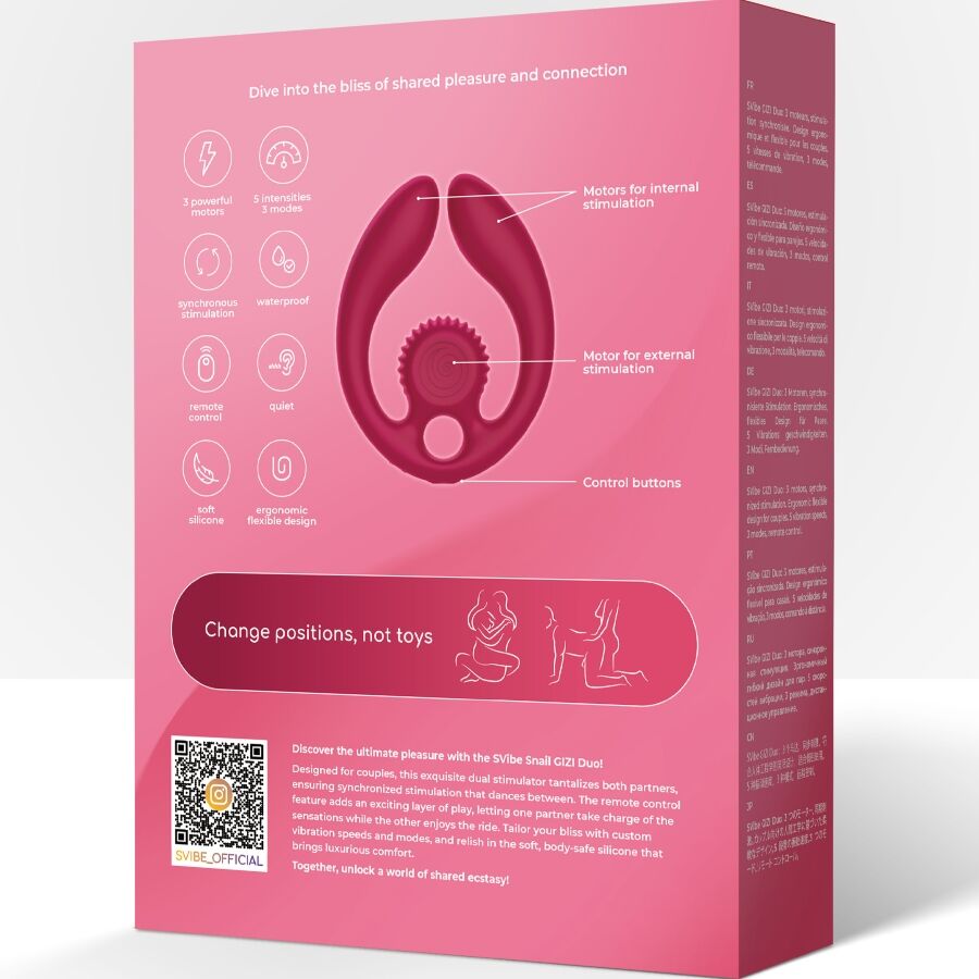 SNAIL VIBE - GIZI DUO STIMULATOR VOOR KOPPELS MET AFSTANDSBEDIENING BORDEAUXROOD