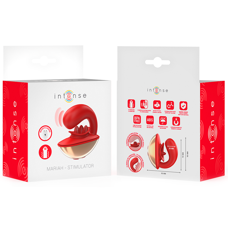 INTENSE - MARIAH vibrator & stimulator in U-vorm 10 vibraties rood