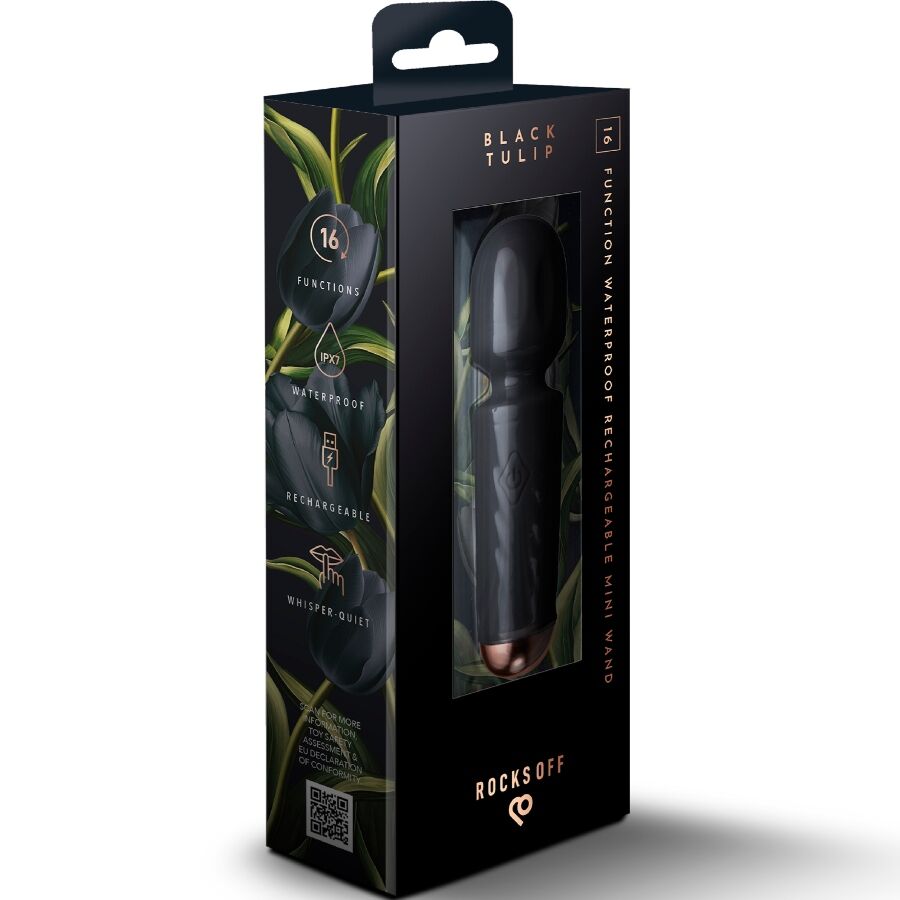 ROCKS-OFF - OPLAADBARE MINIWAND 16 FUNCTIES ZWARTE TULP
