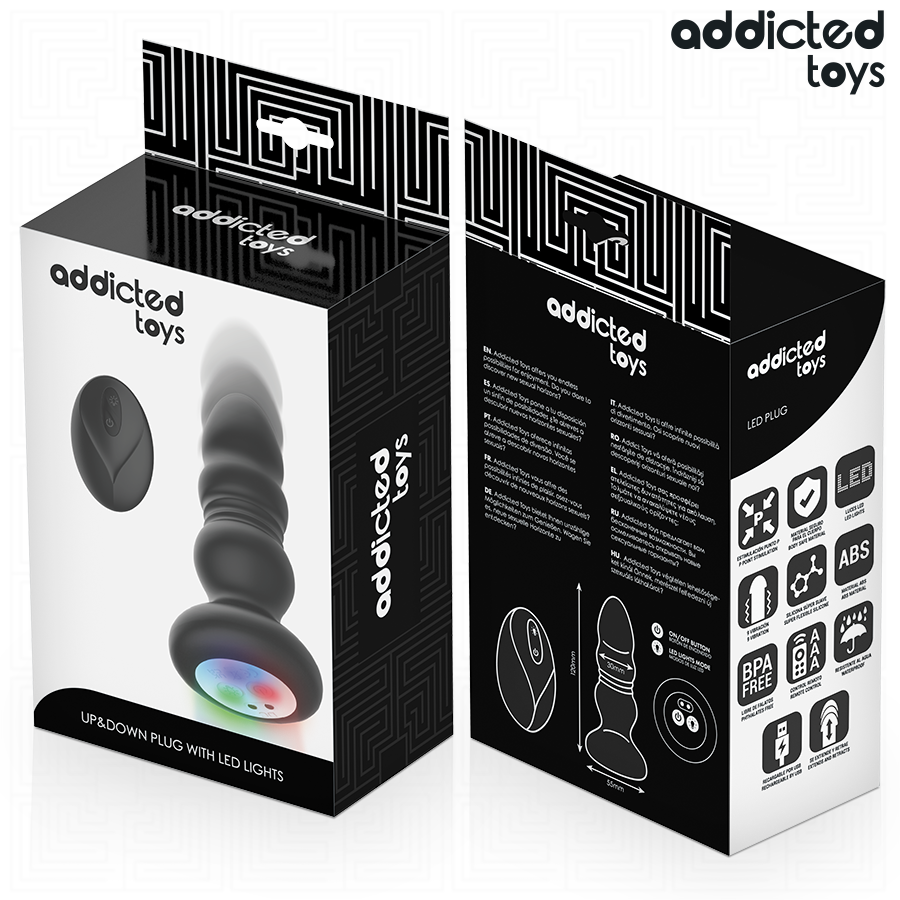 ADDICTED TOYS - ANALE PLUG MET STUWENDE VIBRATIE, LEDLAMPJE EN AFSTANDSBEDIENING