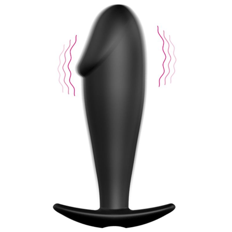 PRETTY LOVE - SILICONEN ANALE PLUG IN PENISVORM MET 12 TRILMODI ZWART