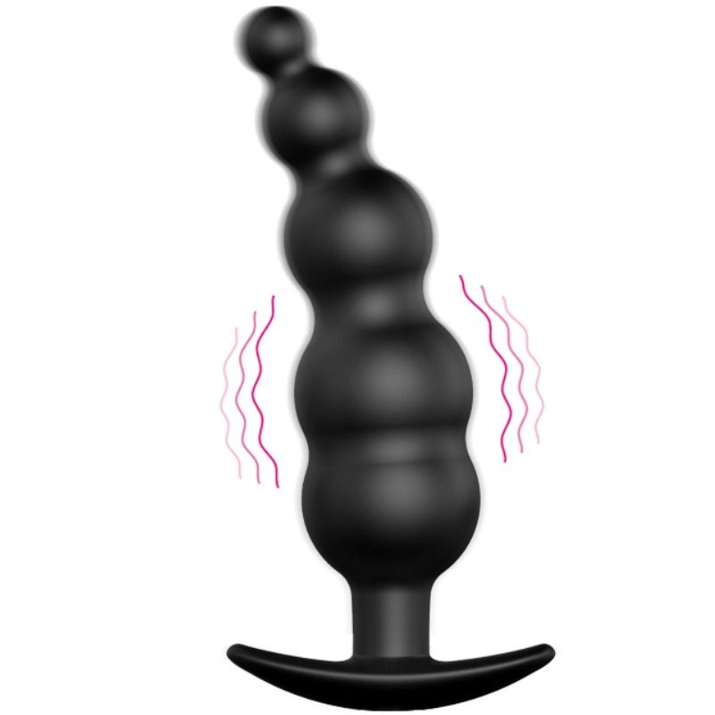 PRETTY LOVE - ANALE PLUG VAN SILICONEN VOOR EXTRA STIMULATIE MET 12 TRILMODI, ZWART, MET AFSTANDSBEDIENING