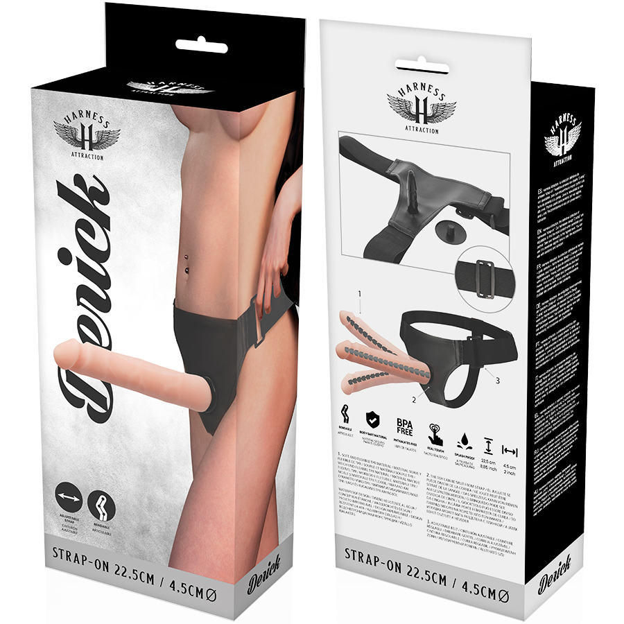 HARNESS ATTRACTION - DERICK ARTICULEERBAAR FLESH 22.5 CM -O- 4.5 CM