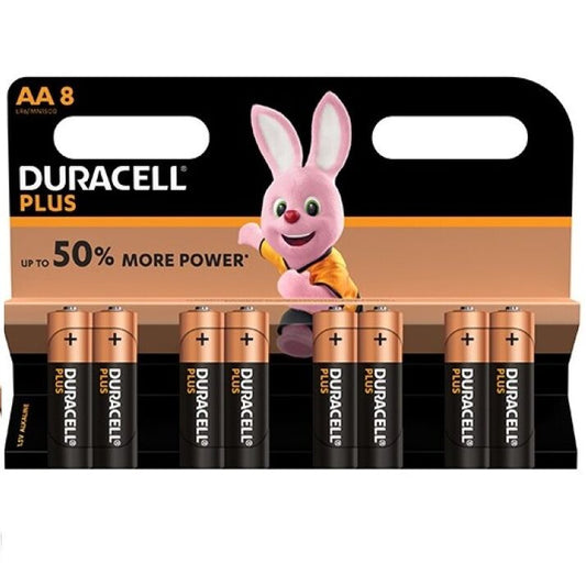 DURACELL - PLUS POWER ALKALINEBATTERIJ AA LR6, 8 STUKS