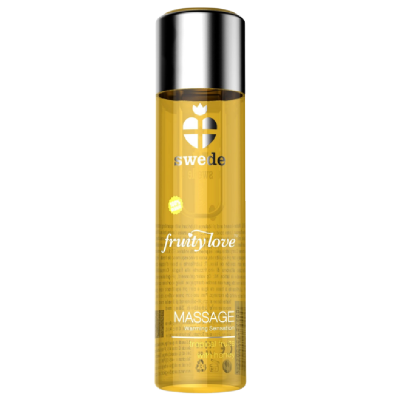 SWEDE - FRUITY LOVE MASSAGEOLIE MET VERWARMEND EFFECT TROPISCH FRUIT MET HONING 120 ML.