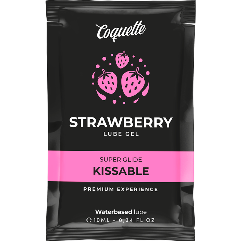 COQUETTE CHIC DESIRE - AARDBEIENGLIJMIDDEL OP WATERBASIS OM TE ZOENEN POCKET 10 ML