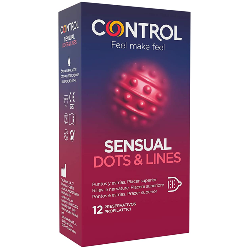 CONTROL - Sensual Dots & Lines stippen en striae 12 STUKS